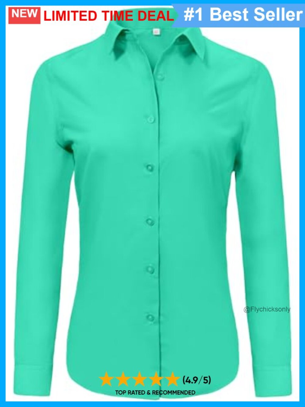 Women's Wrinkle Free Button Down Blouse Long Sleeve Work Top